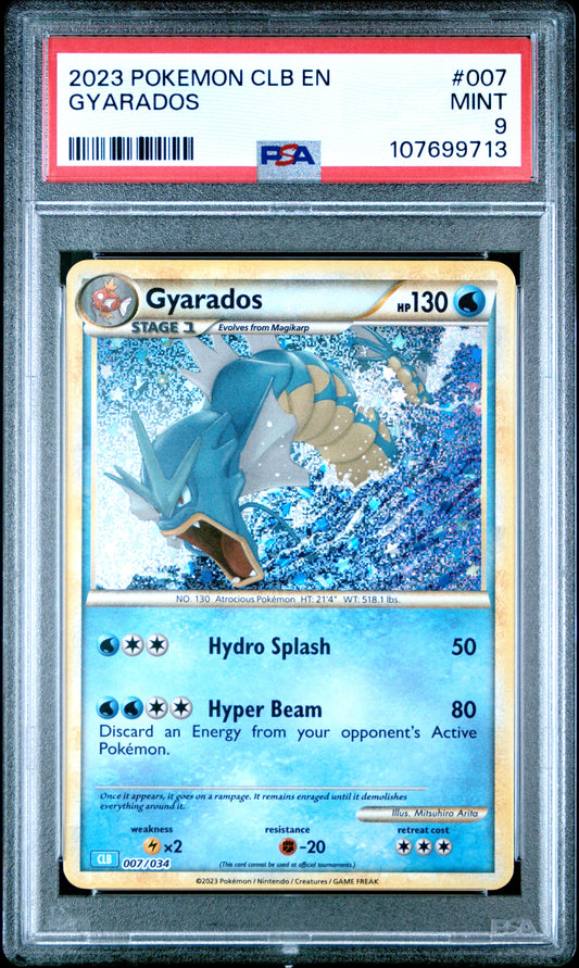 2023 Pokemon Clb-TCG Classic Blastoise & Suicune Ex Deck #007 Gyarados PSA 9
