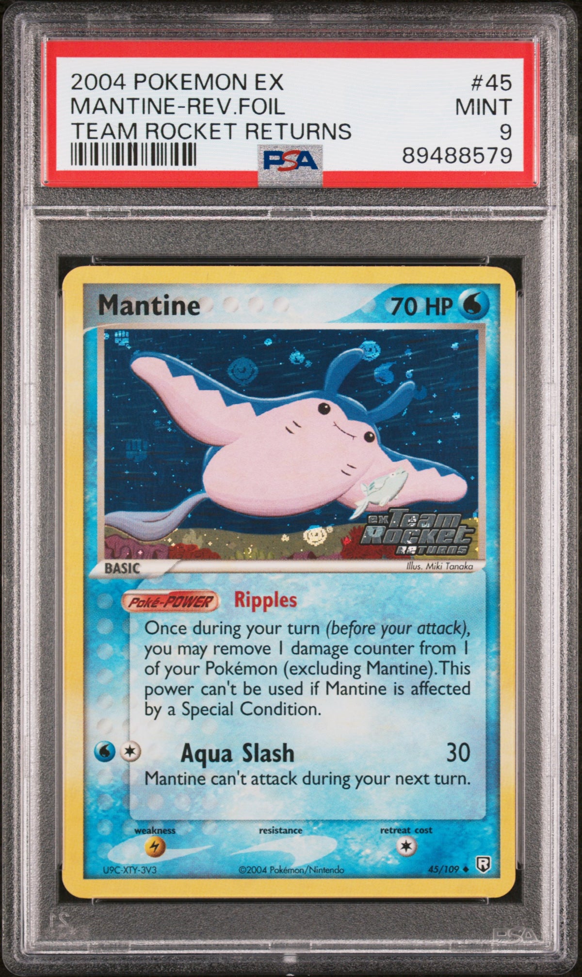 2004 Pokemon Ex Team Rocket Returns #45 Mantine-Rev.Foil PSA 9  Aloha Card  Shop