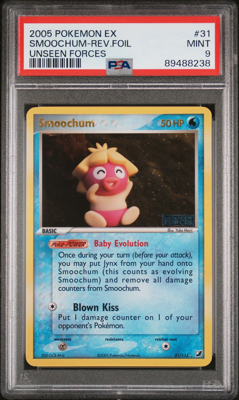 2005 Pokemon Ex Unseen Forces #31 Smoochum-Rev.Foil Unseen Forces PSA 9