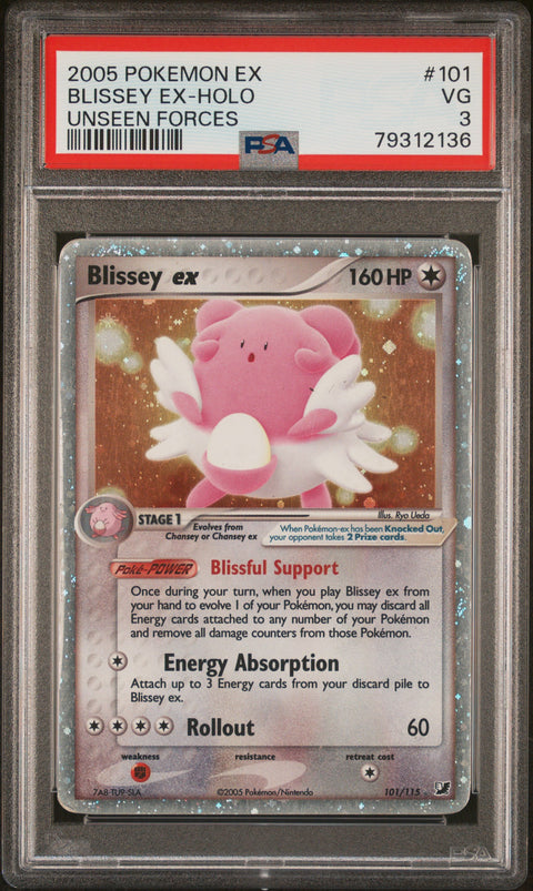 2005 Pokemon Ex Unseen Forces #101 Blissey Ex-Holo Unseen Forces PSA 3