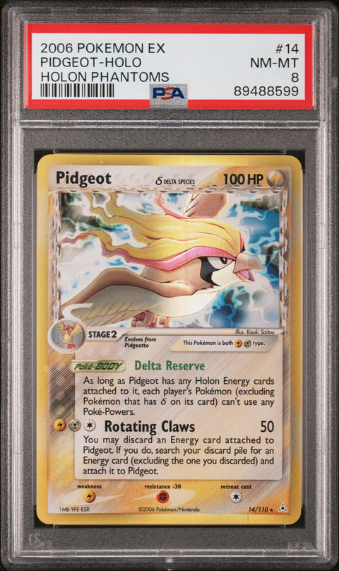 2006 Pokemon Ex Holon Phantoms #14 Pidgeot-Holo Holon Phantoms PSA 8
