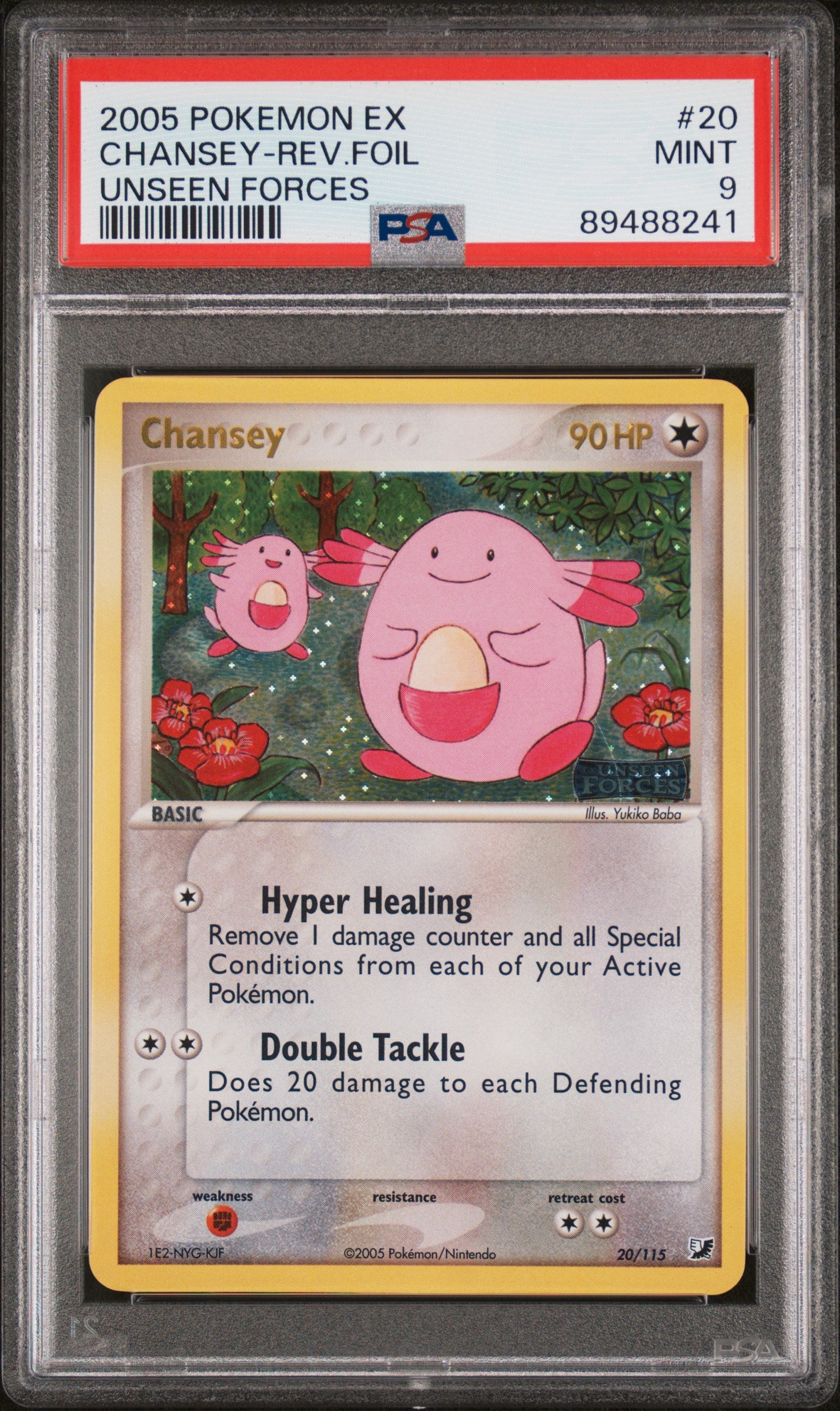 2005 Pokemon Ex Unseen Forces #20 Chansey-Rev.Foil Unseen Forces PSA 9