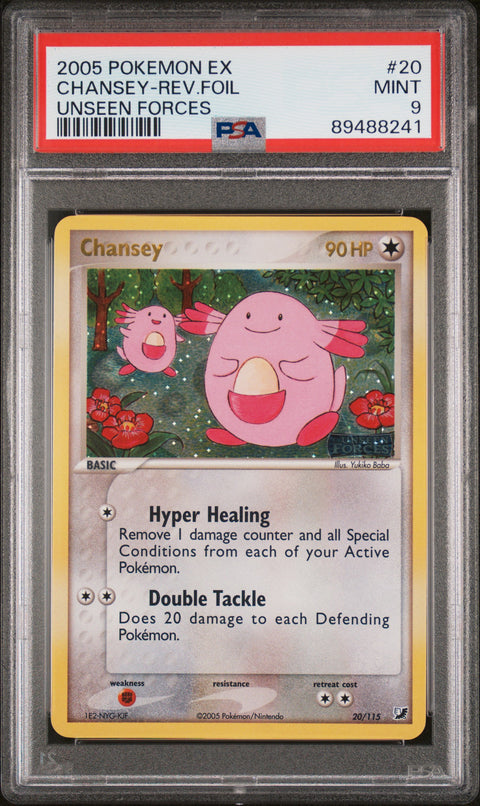 2005 Pokemon Ex Unseen Forces #20 Chansey-Rev.Foil Unseen Forces PSA 9