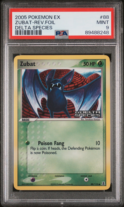 2005 Pokemon Ex Delta Species #88 Zubat-Rev.Foil Delta Species PSA 9