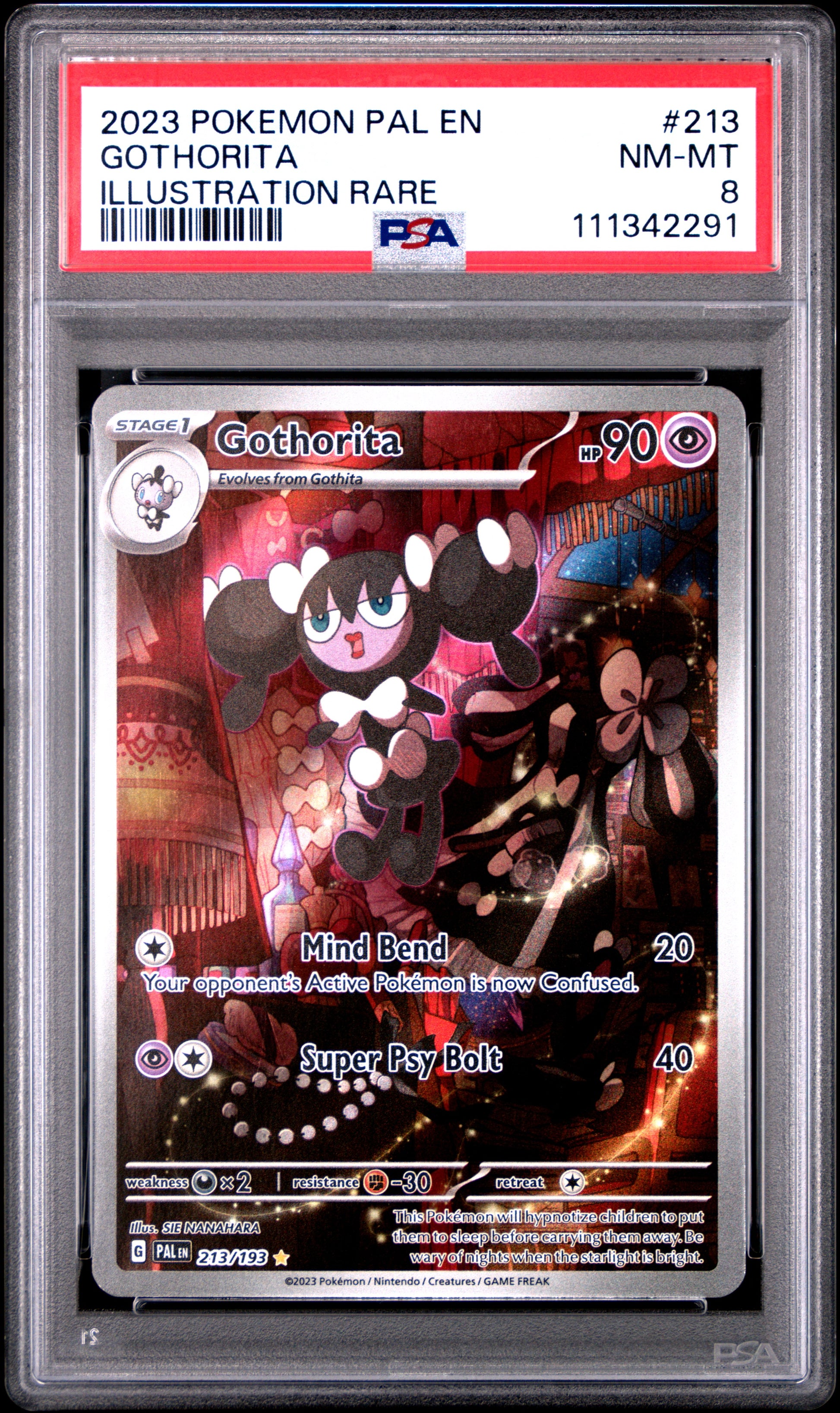 2023 Pokemon Pal En-Paldea Evolved #213 Gothorita Illustration Rare PSA 8