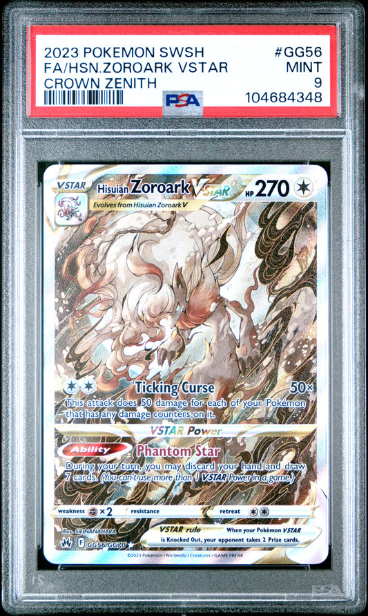 2023 Pokemon Sword And Shield Crown Zenith #GG56 Fa/Hsn.Zoroark Vstar PSA 9