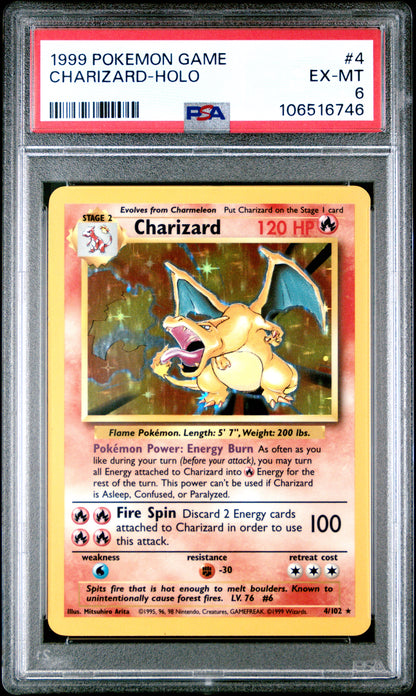1999 Pokemon Game #4 Charizard-Holo PSA 6