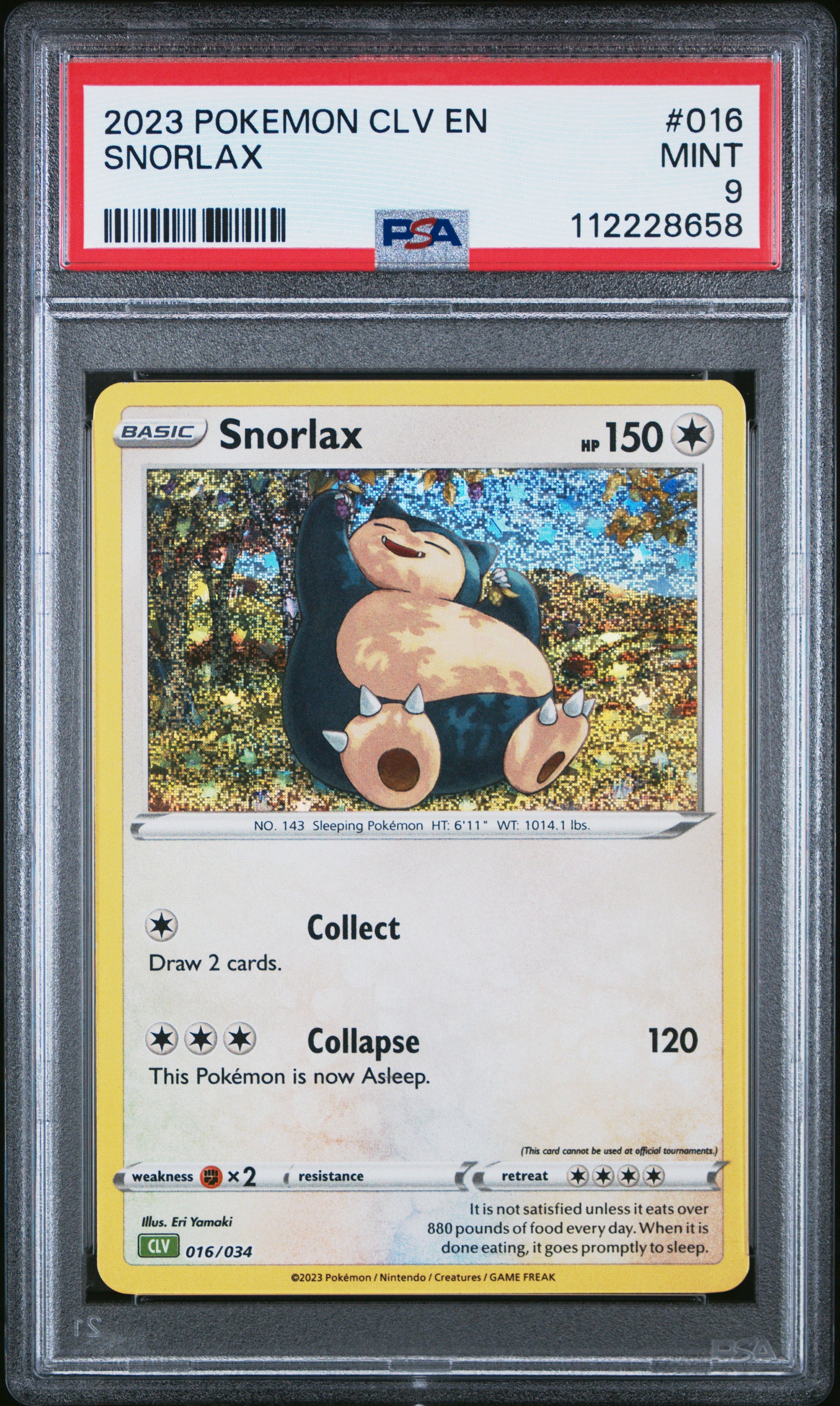 2023 Pokemon Clv-TCG Classic Venusaur & Lugia Ex Deck #016 Snorlax PSA 9