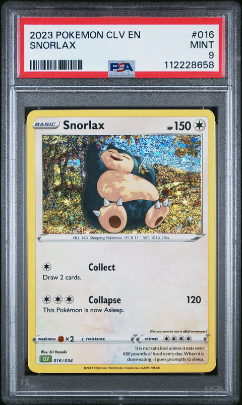 2023 Pokemon Clv-TCG Classic Venusaur & Lugia Ex Deck #016 Snorlax PSA 9