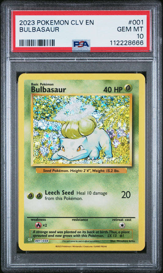 2023 Pokemon Clv-TCG Classic Venusaur & Lugia Ex Deck #001 Bulbasaur PSA 10