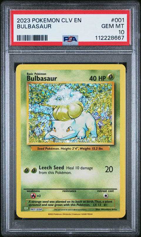 2023 Pokemon Clv-TCG Classic Venusaur & Lugia Ex Deck #001 Bulbasaur PSA 10