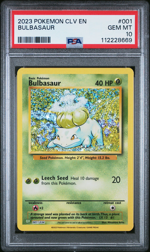 2023 Pokemon Clv-TCG Classic Venusaur & Lugia Ex Deck #001 Bulbasaur PSA 10