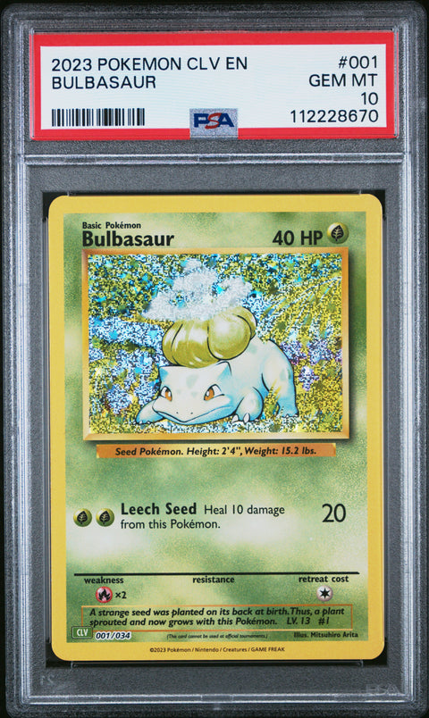 2023 Pokemon Clv-TCG Classic Venusaur & Lugia Ex Deck #001 Bulbasaur PSA 10