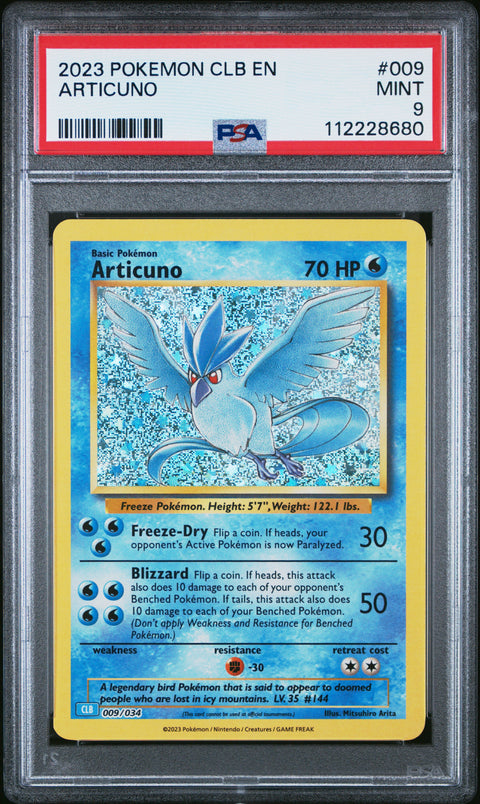 2023 Pokemon Clb-TCG Classic Blastoise & Suicune Ex Deck #009 Articuno PSA 9