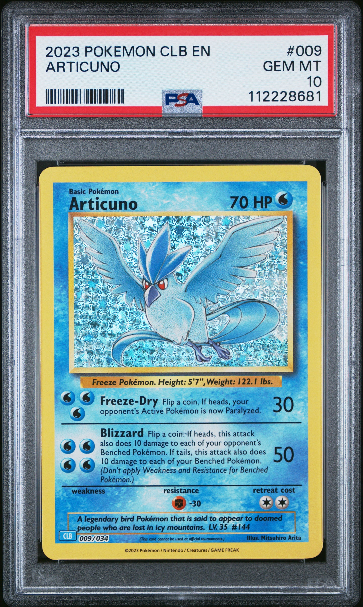 2023 Pokemon Clb-TCG Classic Blastoise & Suicune Ex Deck #009 Articuno PSA 10
