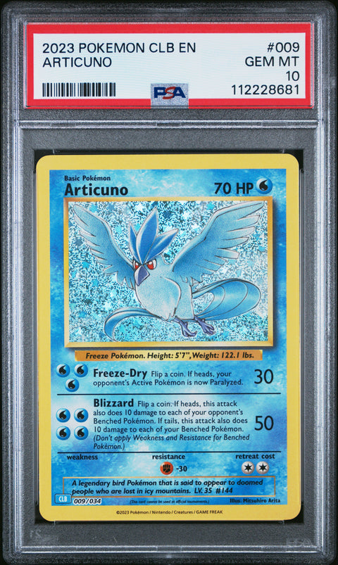 2023 Pokemon Clb-TCG Classic Blastoise & Suicune Ex Deck #009 Articuno PSA 10