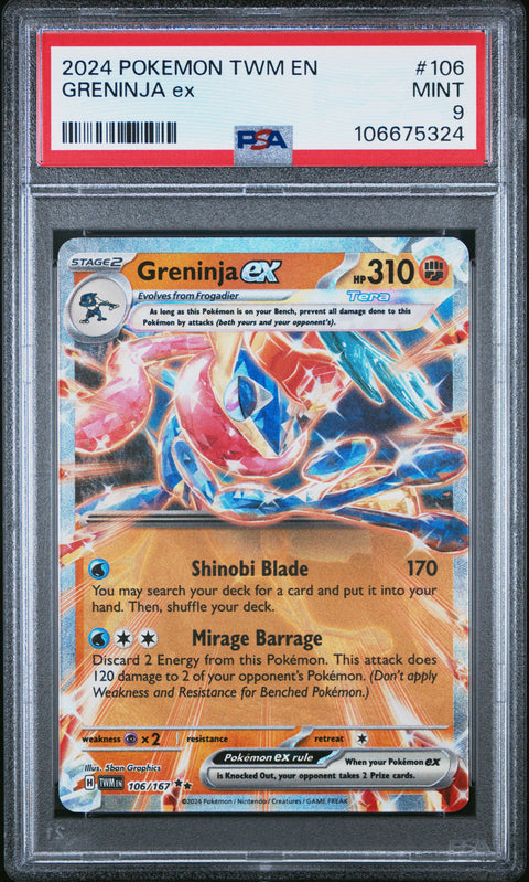 2024 Pokemon Twm En-Twilight Masquerade #106 Greninja Ex PSA 9