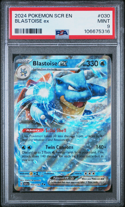 2024 Pokemon Scr En-Stellar Crown #030 Blastoise Ex PSA 9