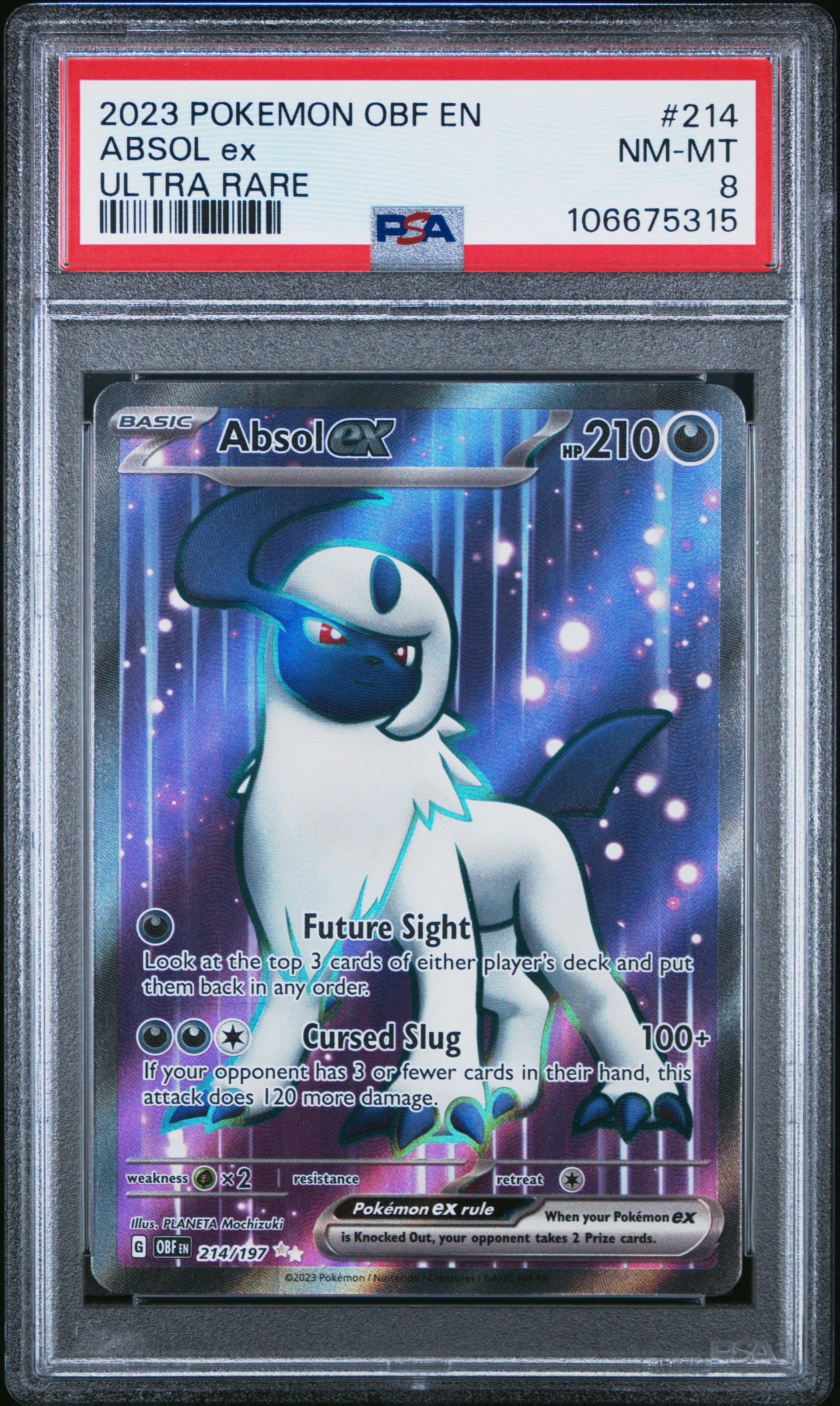 2023 Pokemon Obf En-Obsidian Flames #214 Absol Ex Ultra Rare PSA 8 Aloha Card Shop 2023 Pokemon Obf En-Obsidian Flames #214 Absol Ex Ultra Rare PSA 8 Aloha Card Shop