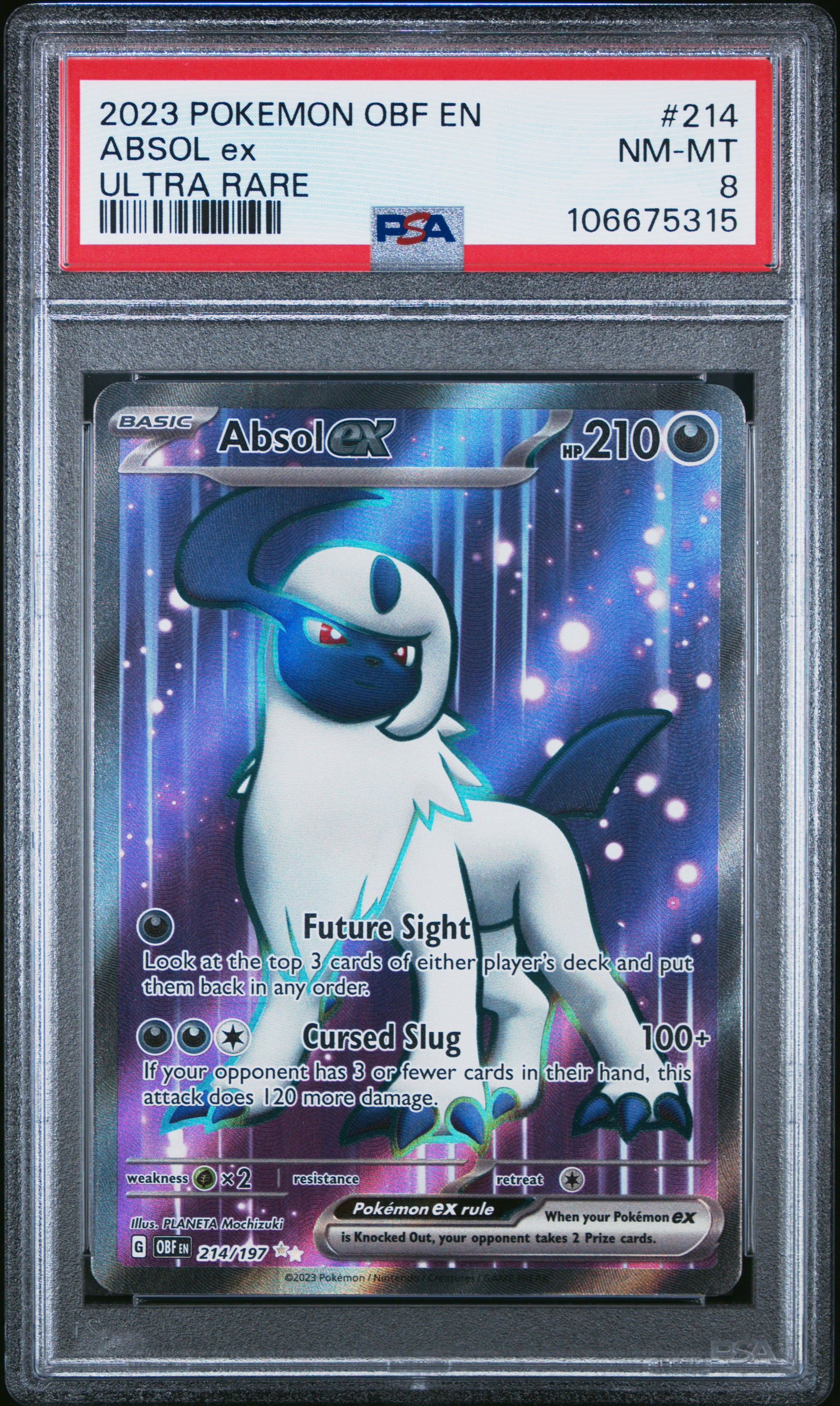 2023 Pokemon Obf En-Obsidian Flames #214 Absol Ex Ultra Rare PSA 8 Aloha Card Shop 2023 Pokemon Obf En-Obsidian Flames #214 Absol Ex Ultra Rare PSA 8 Aloha Card Shop