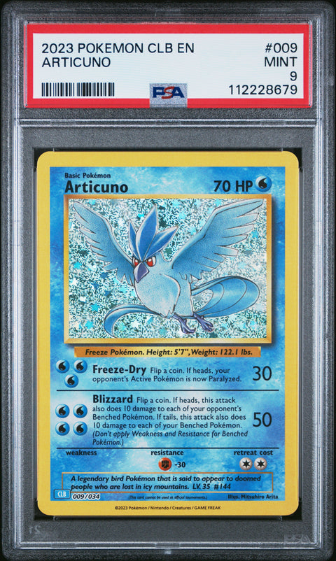 2023 Pokemon Clb-TCG Classic Blastoise & Suicune Ex Deck #009 Articuno PSA 9