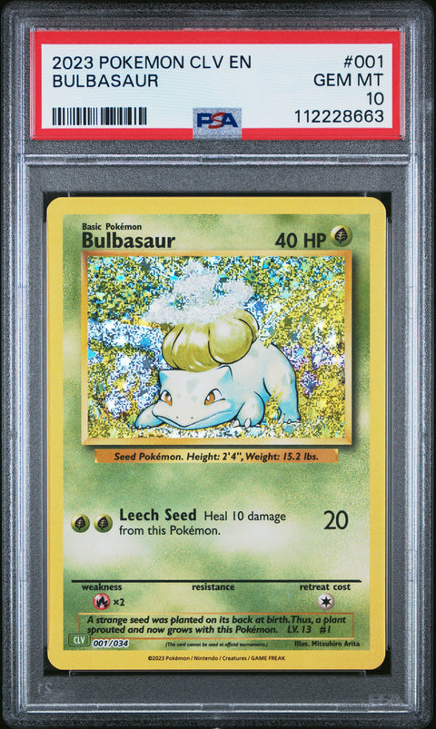 2023 Pokemon Clv-TCG Classic Venusaur & Lugia Ex Deck #001 Bulbasaur PSA 10