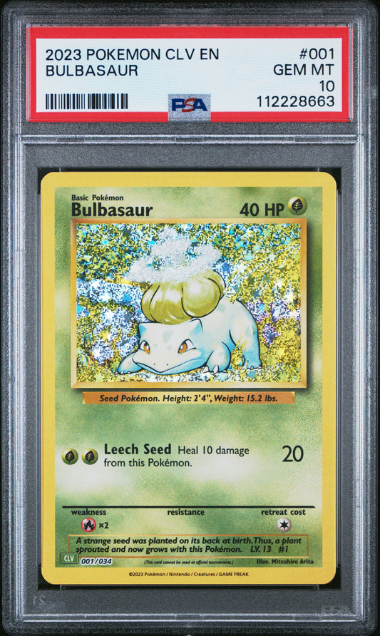 2023 Pokemon Clv-TCG Classic Venusaur & Lugia Ex Deck #001 Bulbasaur PSA 10