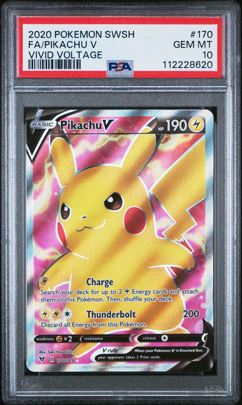 2020 Pokemon Sword & Shield Vivid Voltage #170 Fa/Pikachu V Vivid Voltage PSA 10