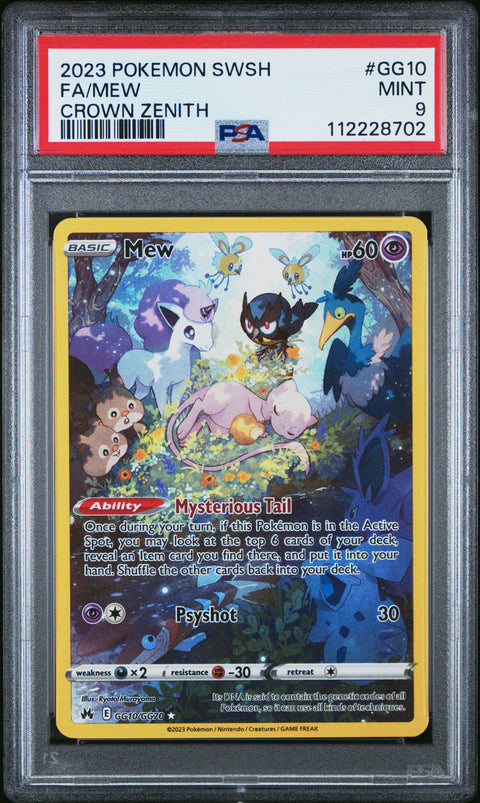 2023 Pokemon Sword And Shield Crown Zenith #GG10 Fa/Mew Crown Zenith PSA 9
