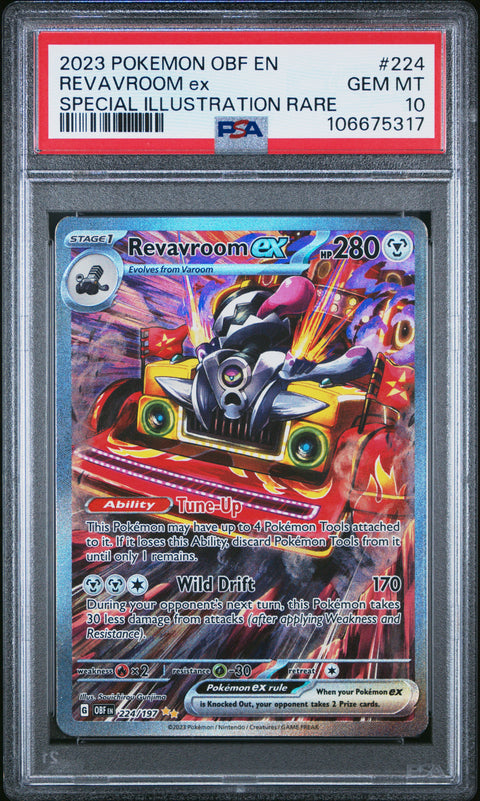 2023 Pokemon Obsidian Flames #224 Revavroom Ex Special Illustration Rare PSA 10