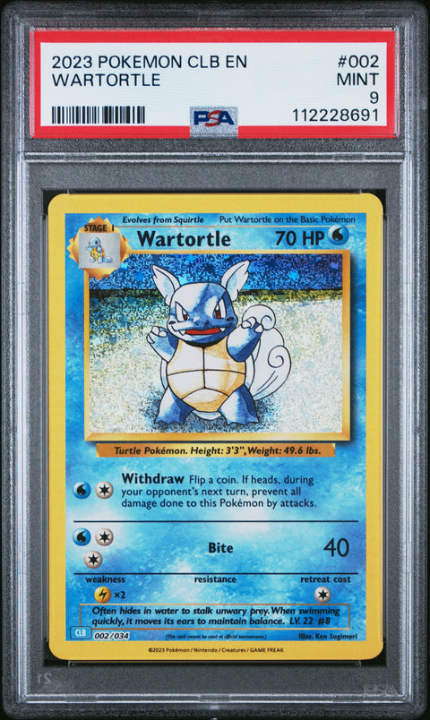 2023 Pokemon Clb-TCG Classic Blastoise & Suicune Ex Deck #002 Wartortle PSA 9