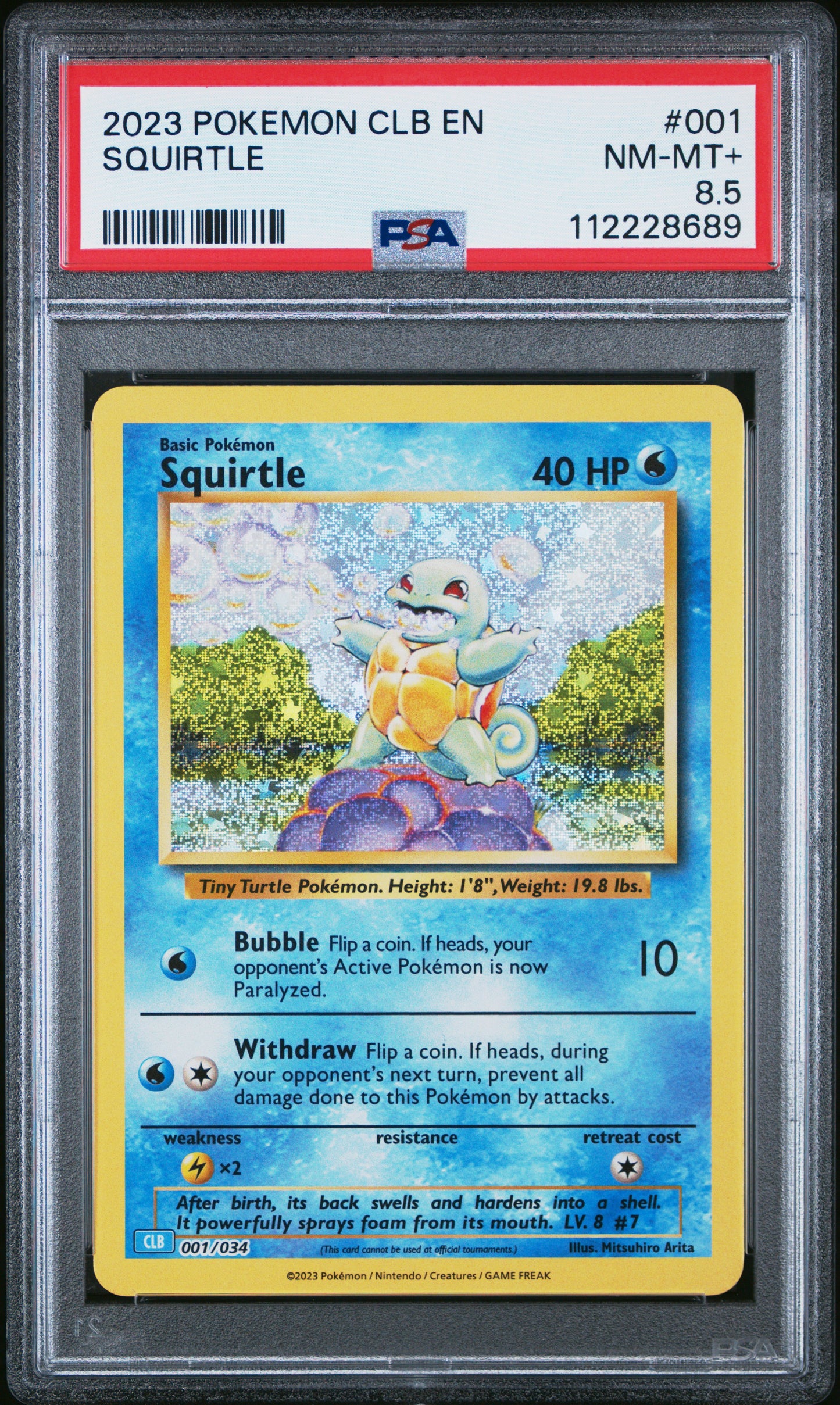 2023 Pokemon Clb-TCG\Classic Blastoise & Suicune Ex Deck #001 Squirtle PSA 8.5