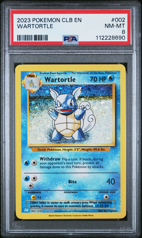 2023 Pokemon Clb-TCG Classic Blastoise & Suicune Ex Deck #002 Wartortle PSA 8