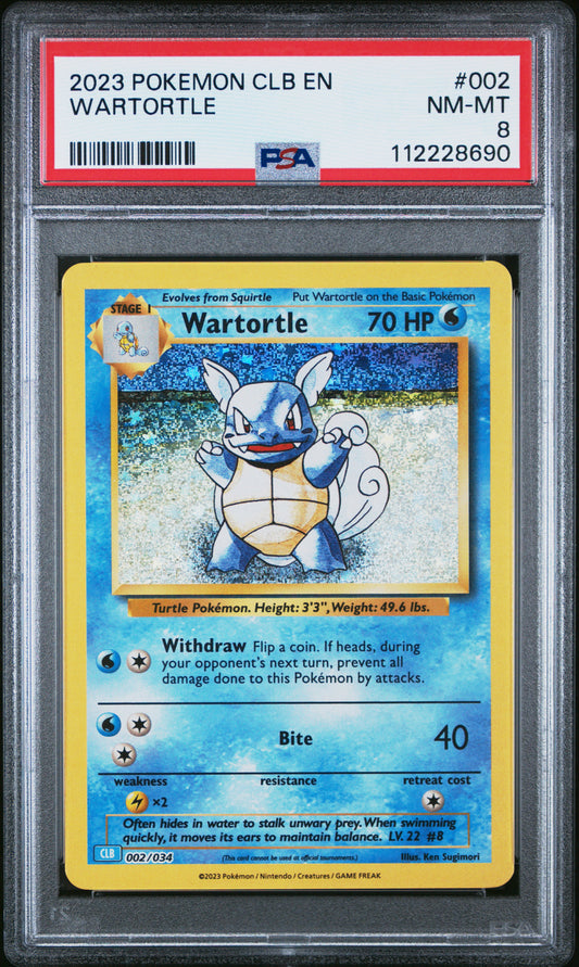 2023 Pokemon Clb-TCG Classic Blastoise & Suicune Ex Deck #002 Wartortle PSA 8