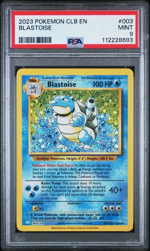 2023 Pokemon Clb-TCG Classic Blastoise & Suicune Ex Deck #003 Blastoise PSA 9