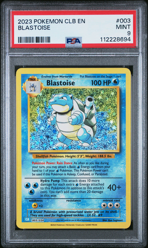 2023 Pokemon Clb-TCG Classic Blastoise & Suicune Ex Deck #003 Blastoise PSA 9
