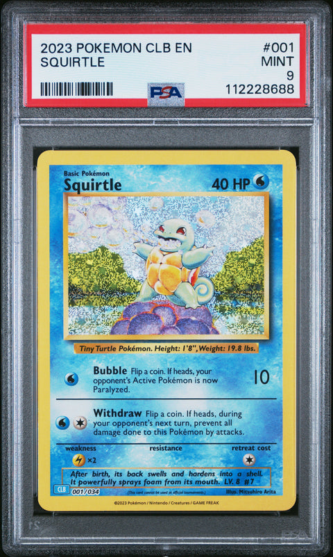 2023 Pokemon Clb-TCG Classic Blastoise & Suicune Ex Deck #001 Squirtle PSA 9