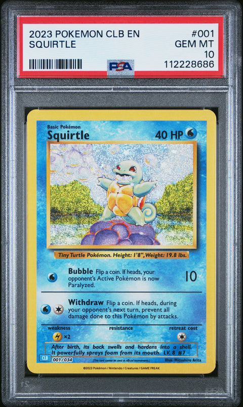 2023 Pokemon Clb-TCG Classic Blastoise & Suicune Ex Deck #001 Squirtle PSA 10