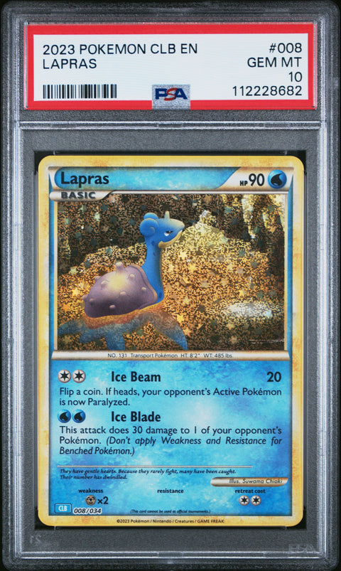 2023 Pokemon Clb-TCG Classic Blastoise & Suicune Ex Deck #008 Lapras PSA 10