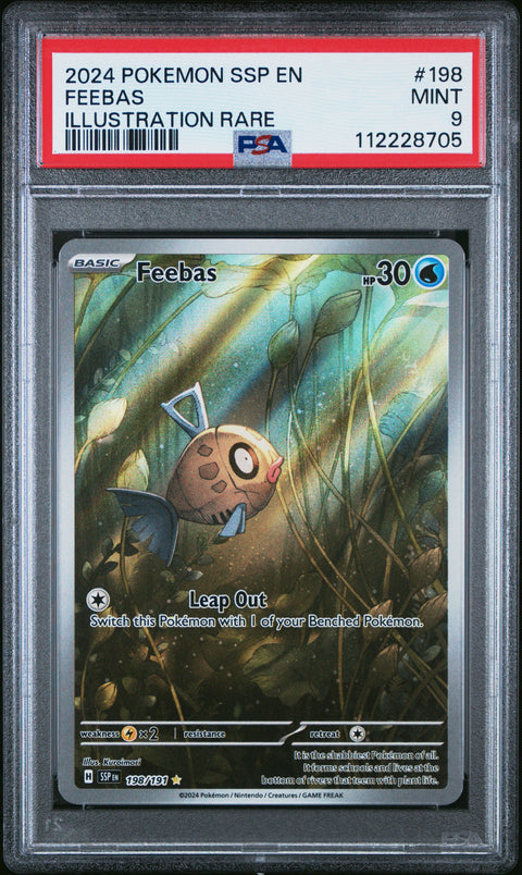 2024 Pokemon Ssp En-Surging Sparks #198 Feebas Illustration Rare PSA 9