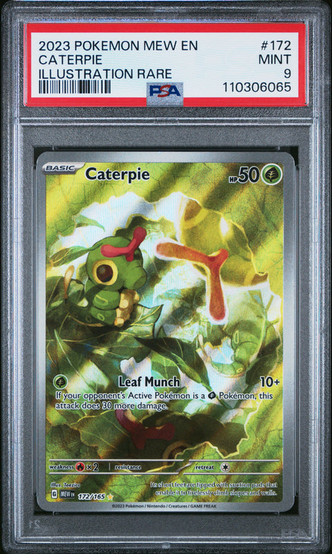 2023 Pokemon Mew En-151 #172 Caterpie Illustration Rare PSA 9