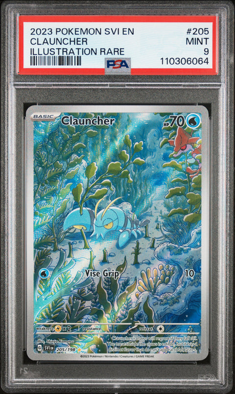 2023 Pokemon Svi En-Scarlet & Violet #205 Clauncher Illustration Rare PSA 9