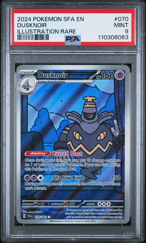 2024 Pokemon Sfa En-Shrouded Fable #070 Dusknoir Illustration Rare PSA 9