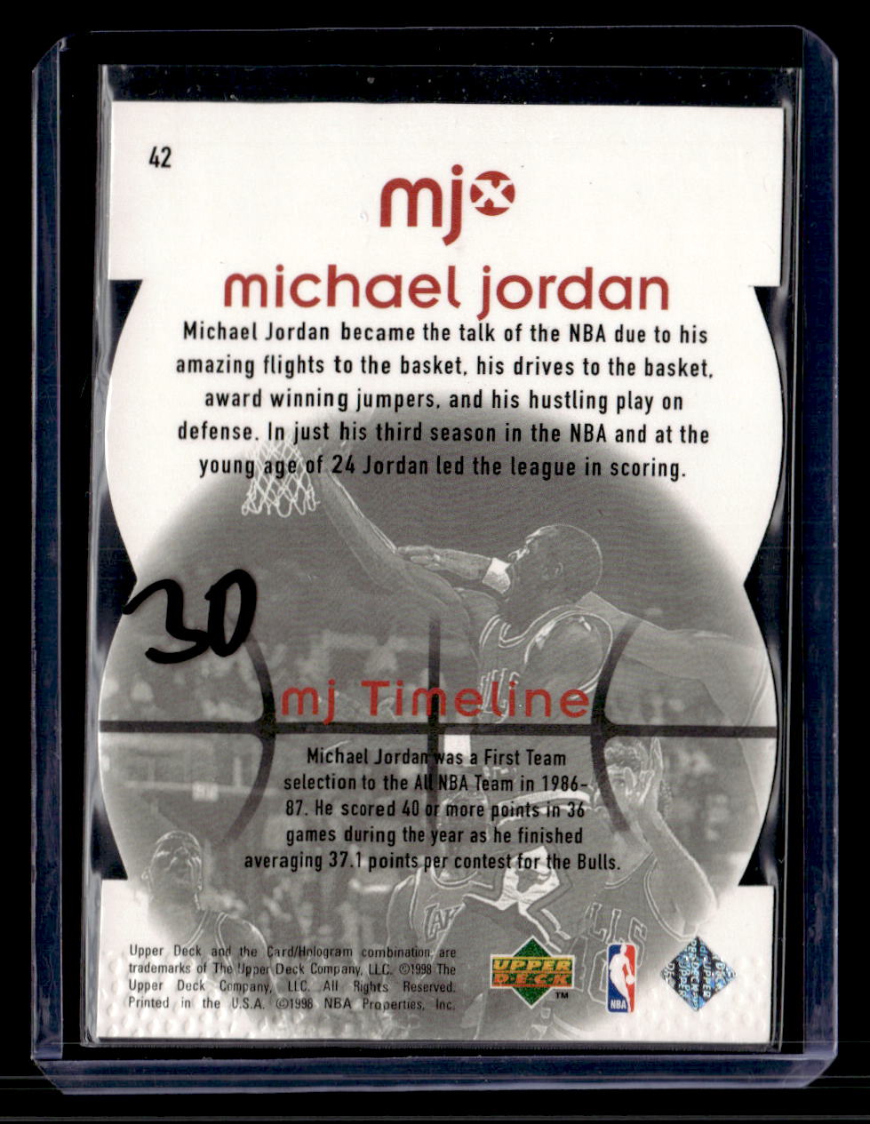1998 Upper Deck MJx #42 Michael Jordan Timepieces Red #/2300