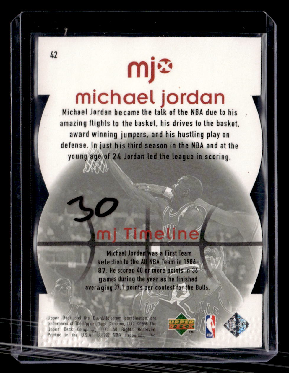 1998 Upper Deck MJx #42 Michael Jordan Timepieces Red #/2300