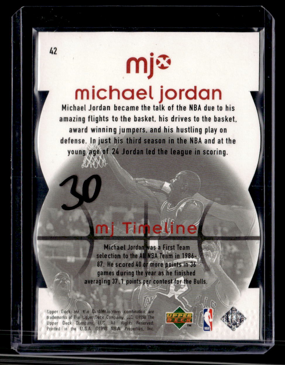1998 Upper Deck MJx #42 Michael Jordan Timepieces Red #/2300