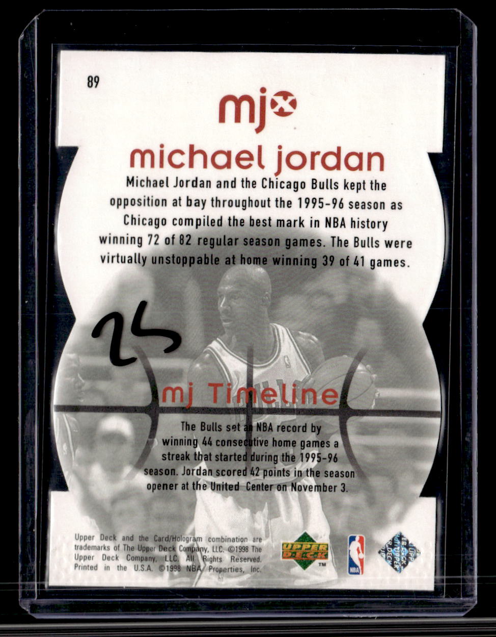 1998 Upper Deck MJx #89 Michael Jordan Timepieces Red #/2300