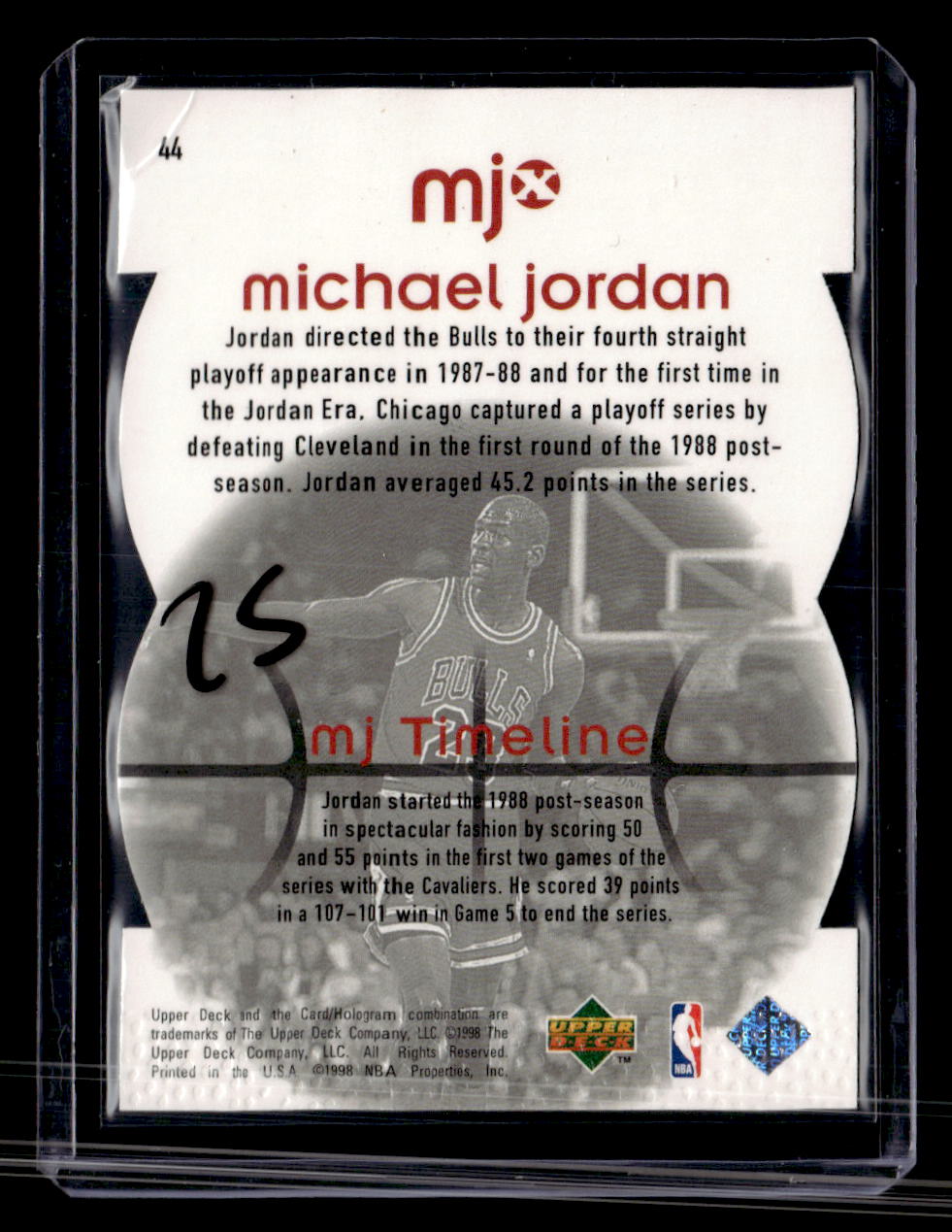1998 Upper Deck MJx #44 Michael Jordan Timepieces Red #/2300