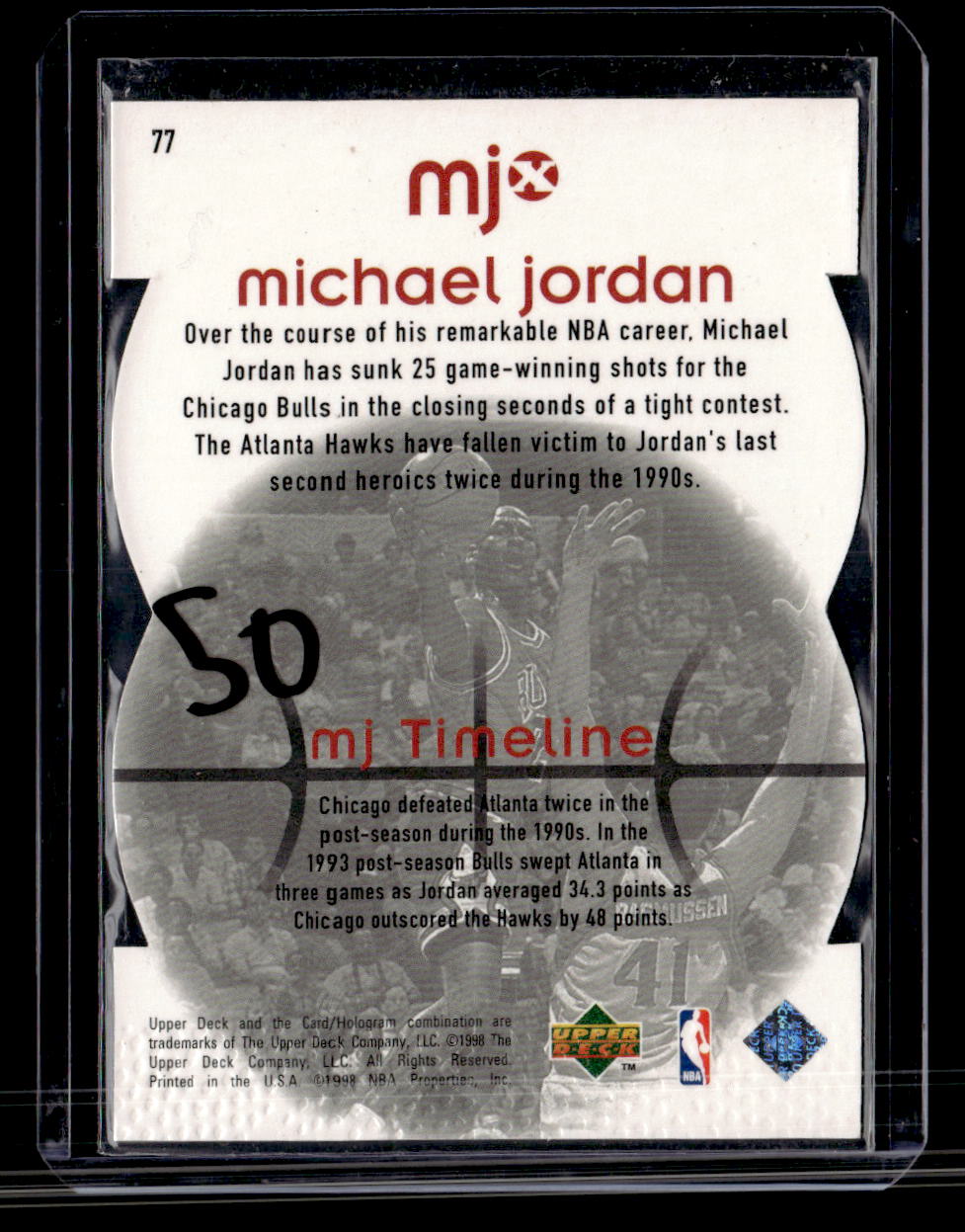 1998 Upper Deck MJx #77 Michael Jordan Timepieces Red #/2300