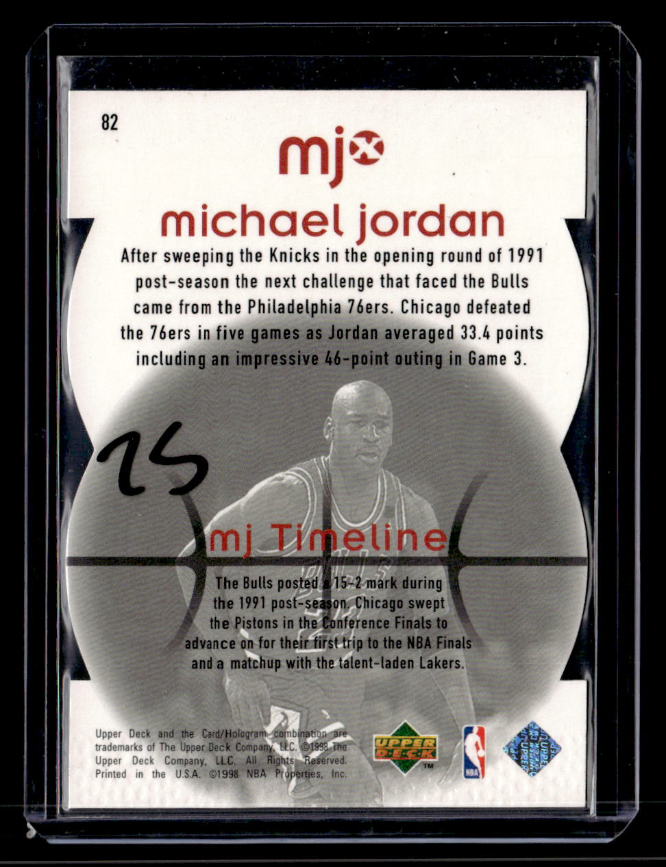 1998 Upper Deck MJx #82 Michael Jordan Timepieces Red #/2300